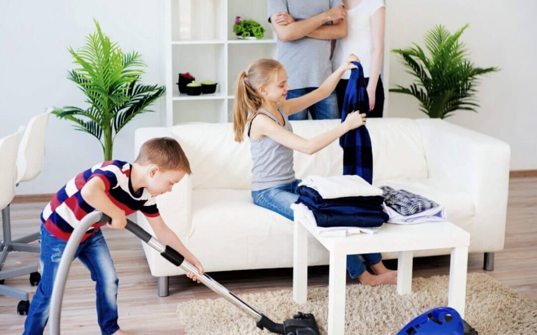 Kids Cleaning Up Room